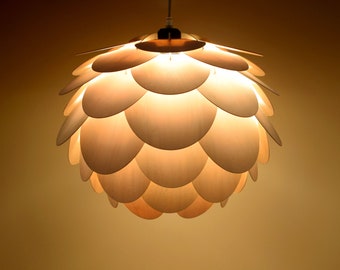Pendant Light-Chandelier Lighting-Ceiling Light-Lighting-Wood Pendant Light-Hanging Lamp-Lighting Fixture-Pendant Lamp-Round Pine Cone Light