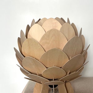 NewTable Lamp-Wooden Desk lamp,Artichoke Lamp,Acorn Light,Bedside Table Lamp,Hop Light, Light Fixture-Lampshade-Pine Cone Table Lamp image 2