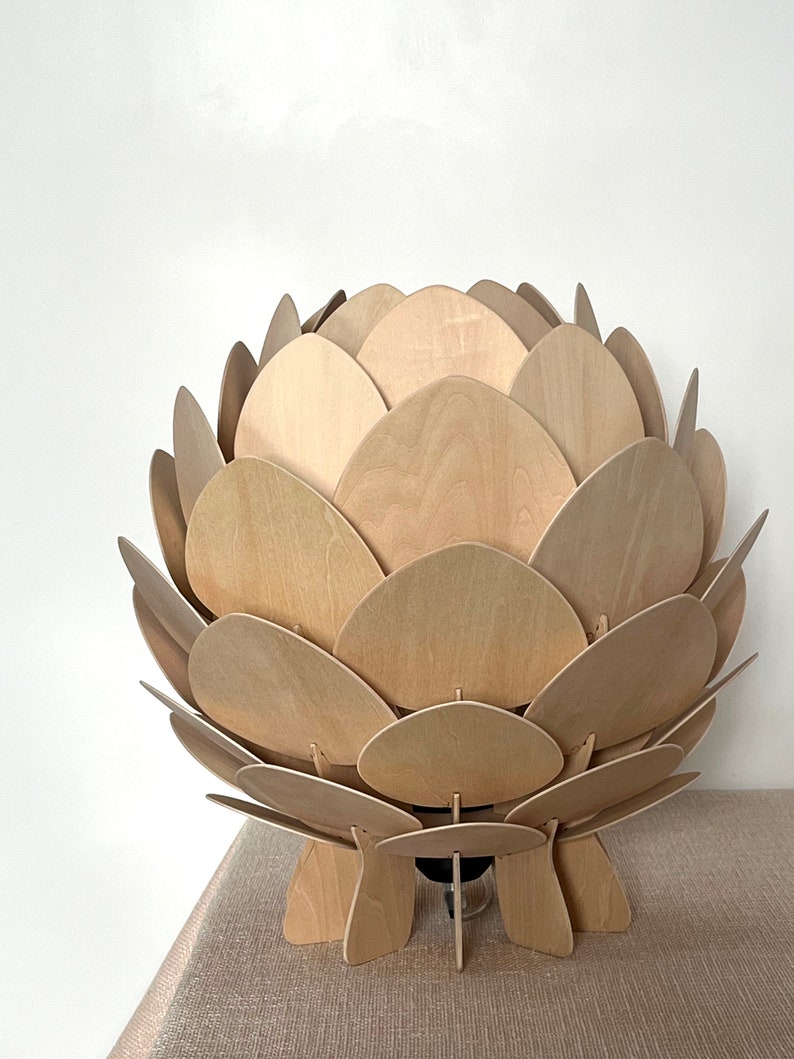 NewTable Lamp-Wooden Desk lamp,Artichoke Lamp,Acorn Light,Bedside Table Lamp,Hop Light, Light Fixture-Lampshade-Pine Cone Table Lamp image 2