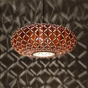 Wood Pendant Light-Pendant Light-Chandelier-Light Fixture-Ceiling Light-Rustic Light-Wood Light-Galaxy Pendant Lamp-Walnut