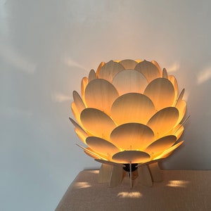 NewTable Lamp,Artichoke Light,Acorn Light,Wooden Desk lamp,Bedside Table Lamp, Hop Light,Plywood Lamp,Round Pine Cone Table Lamp image 4