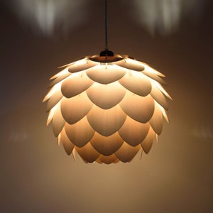 Pendant Light-Chandelier-Wood Pendant Light-Lighting-Artichoke Light-Ceiling Light-Lighting-Acorn Light-Hop Light-Pointed Pine Cone Lamp image 3