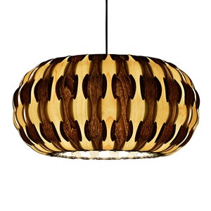 Pendant Light-Chandelier-Wood Pendant Light-Light Fixture-Ceiling Light-Hanging Lamp-Pendant Lighting-DRUM PENDANT LAMP-Maple&Walnut image 4