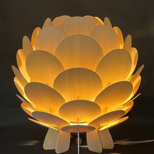 NewTable Lamp,Artichoke Light,Acorn Light,Wooden Desk lamp,Bedside Table Lamp, Hop Light,Plywood Lamp,Round Pine Cone Table Lamp image 6