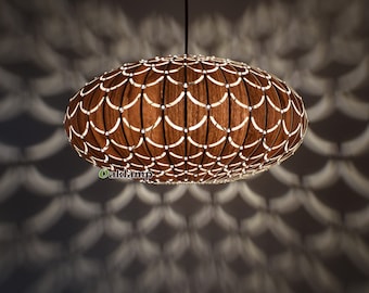New!Wood Pendant Light-Chandelier-Light Fixture-Ceiling Light-Pendant Light-Hanging Lamp-Lighting-Rustic Light-Galaxy Pendant Lamp-Walnut