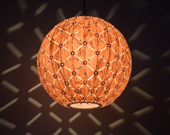 Pendant Light-Wood Pendant Light-Chandelier-Light Fixture-Ceiling Light-Hanging Lamp-Rustic Lighting-Beautiful Galaxy Ball Light-Rosewood