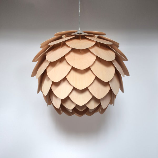 Pendant Light-Chandelier-Wood Pendant Light-Lighting-Artichoke Light-Ceiling Light-Lighting-Acorn Light-Hop Light-Pointed Pine Cone Lamp