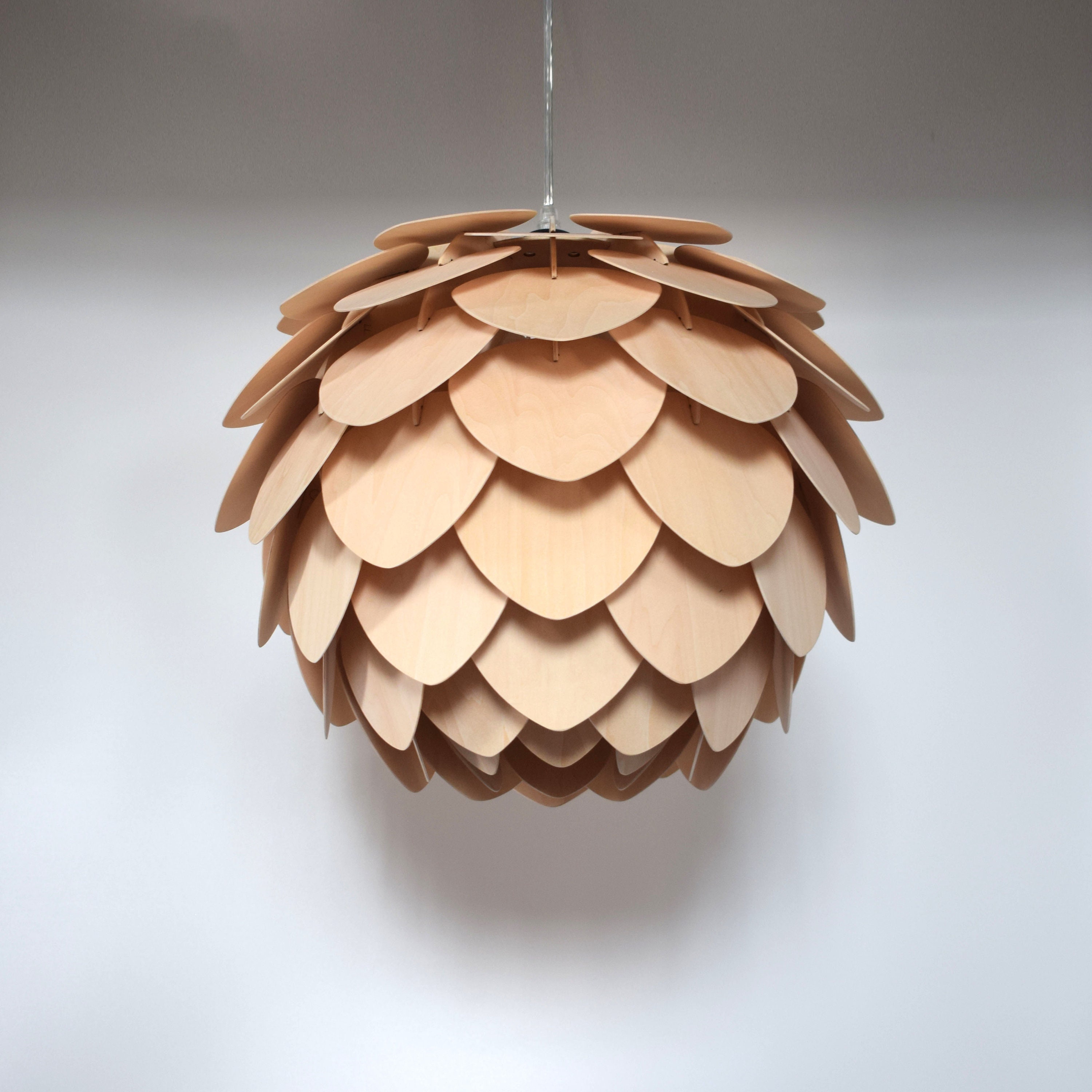 Handmade Pendant Light-Chandelier-Wood Pendant Light-Lighting-Artichoke Light-Ceiling Light-Lighting-Acorn Light-Pointed Pine Cone Light