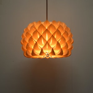 Ceiling Light-Wood Pendant Light-Chandelier-Light Fixture-Pendant Light-Rustic Light-Wood Light-Bloom Pendant Lamp-Chinese Ash Veneer