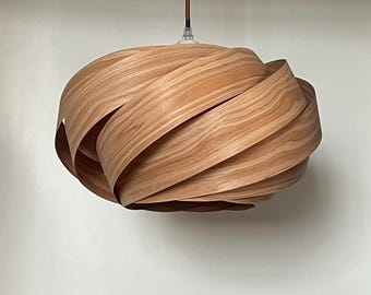 Wood NEST Pendant Light-Engineered Olive Veneer-Chandelier-Lighting-Pendant Light-Ceiling Light-Hanging Lamp