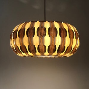 Pendant Light-Chandelier-Wood Pendant Light-Light Fixture-Ceiling Light-Hanging Lamp-Pendant Lighting-DRUM PENDANT LAMP-Maple&Walnut image 3
