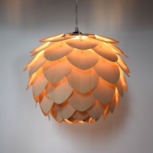 Pendant Light-Chandelier-Wood Pendant Light-Lighting-Artichoke Light-Ceiling Light-Lighting-Acorn Light-Hop Light-Pointed Pine Cone Lamp image 5