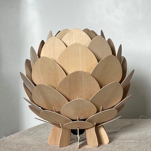 NewTable Lamp-Wooden Desk lamp,Artichoke Lamp,Acorn Light,Bedside Table Lamp,Hop Light, Light Fixture-Lampshade-Pine Cone Table Lamp image 5