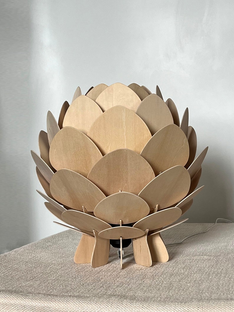 NewTable Lamp-Wooden Desk lamp,Artichoke Lamp,Acorn Light,Bedside Table Lamp,Hop Light, Light Fixture-Lampshade-Pine Cone Table Lamp image 5