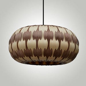 Pendant Light-Chandelier-Wood Pendant Light-Light Fixture-Ceiling Light-Hanging Lamp-Pendant Lighting-DRUM PENDANT LAMP-Maple&Walnut image 5