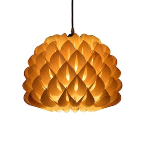 Kronleuchter-Leuchte-Holz Pendelleuchte-Deckenleuchte-Hängelampe-Pendelleuchte-Beleuchtung-Rustic Light-Dahlia Pendelleuchte-Darker Ash