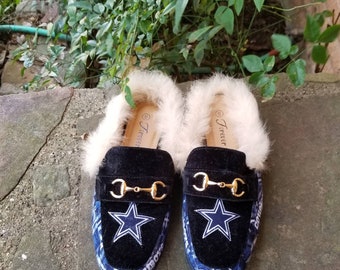 fur mule slides