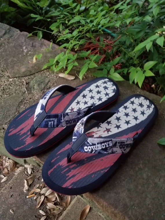 dallas cowboys mens flip flops