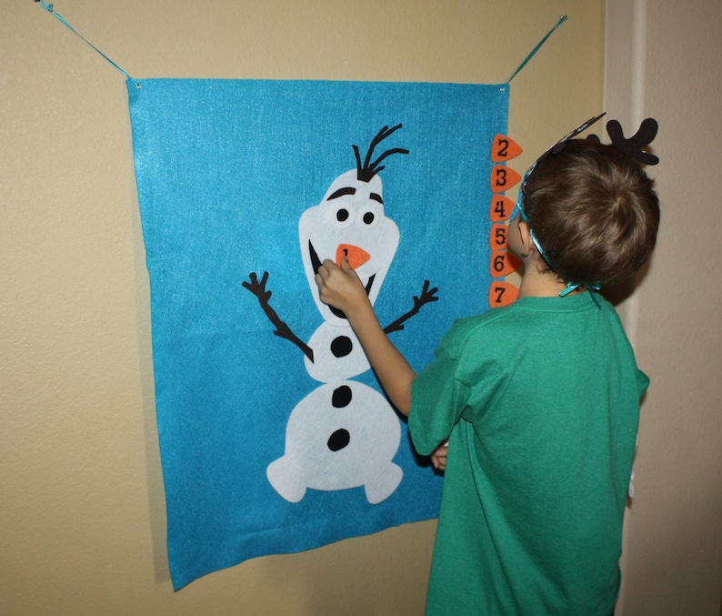 Larger size Pin the Nose on Olaf Frozen Party Reusable Felt Game