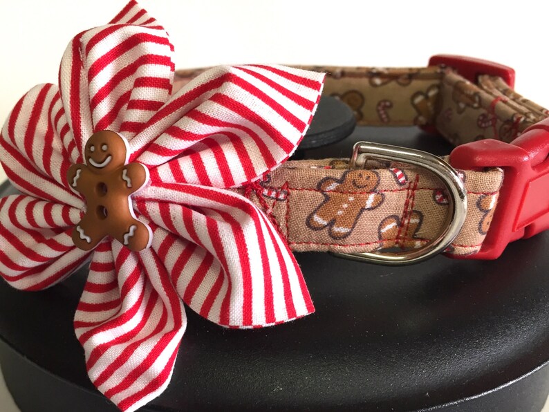 Dog Collar Gingerbread Man Collar Candy Cane Collar Etsy