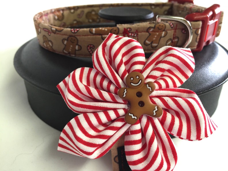 Dog Collar Gingerbread Man Collar Candy Cane Collar Etsy