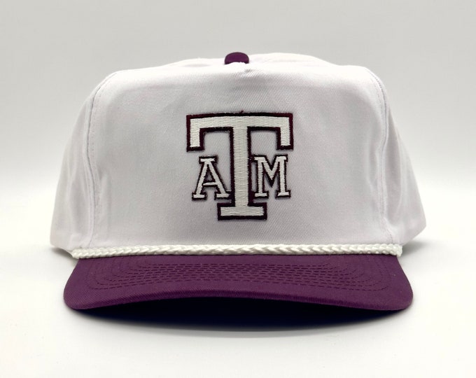 Texas A&M Aggies Hat Vintage Retro Maroon/white Trucker Rope Hat ...