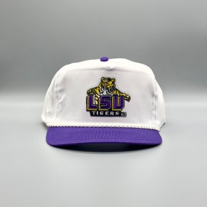 LSU Tigers Hat Vintage Retro Purple white Trucker Rope Hat
