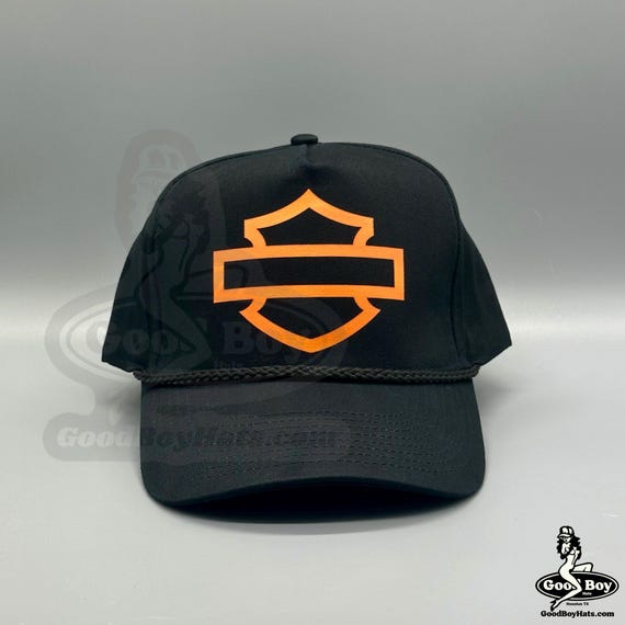 Harley Davidson Hat Vintage Retro Black Trucker Rope Hat Harley Davidson Hat Vintage Retro Black Trucker Rope Hat