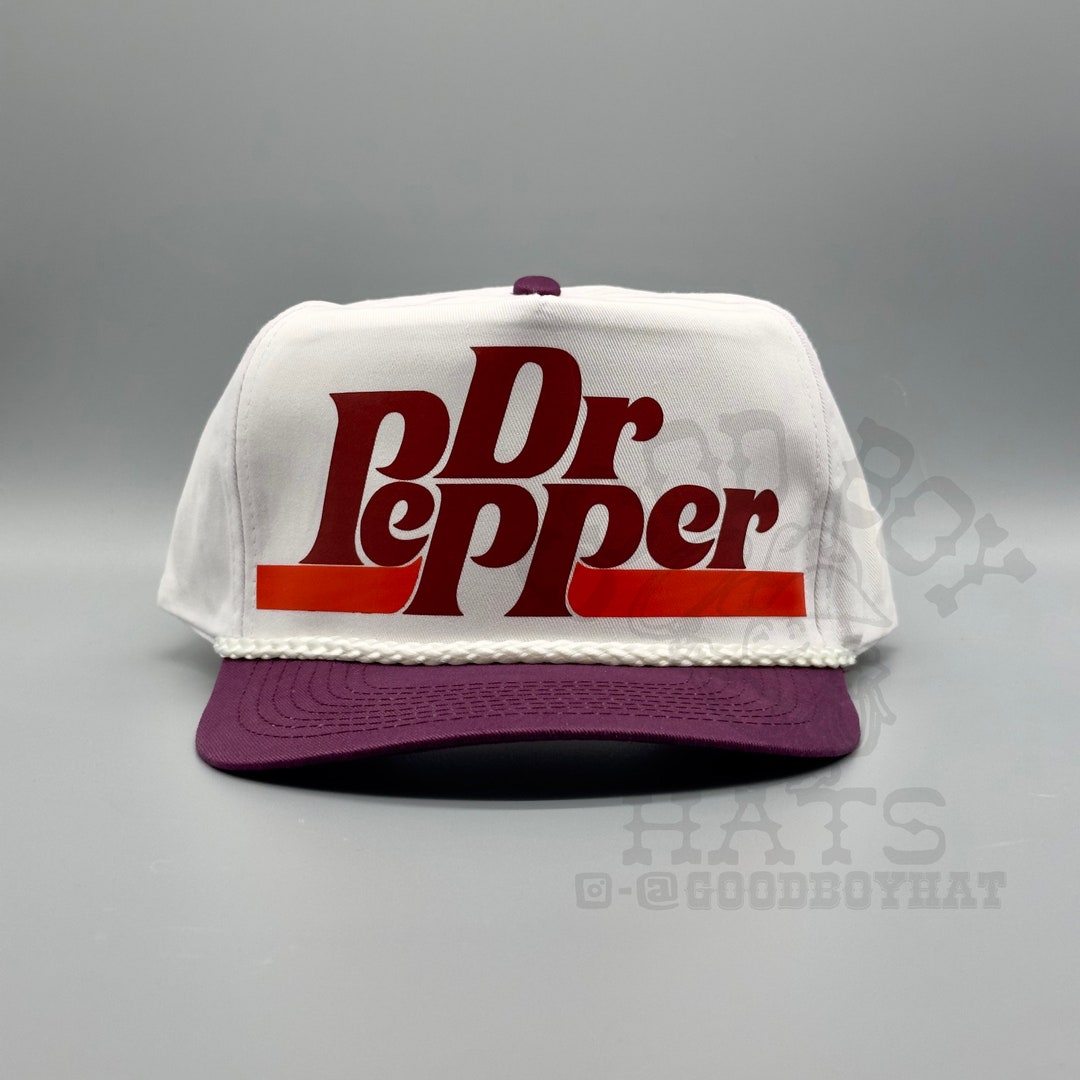 Dr Pepper Hat Vintage Trucker Rope Hat Cap Retro White/maroon Snapback  Classic Deadstock 80s 90s Dr.pepper Soda Pop Coke 
