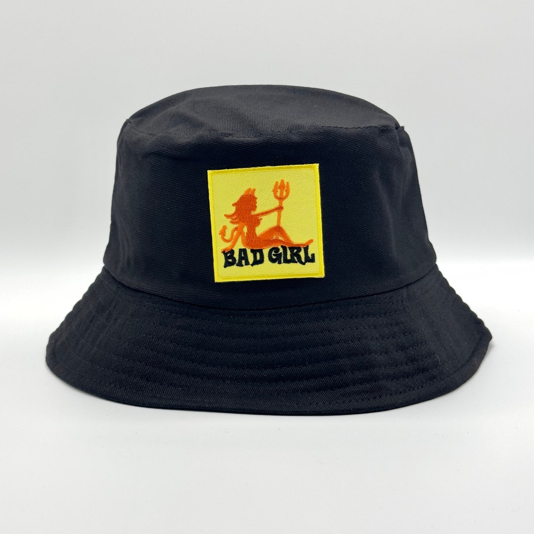 Bad Girl Bucket Hat 90s Bucket Hat Devil Biker Girl Summer Sun Hat
