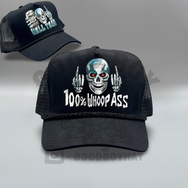 Stone Cold Steve Austin 3:16 Vintage Trucker Mesh Backing Rope SnapBack 90er Jahre Skull WCW WWF WWE Professional Wrestling