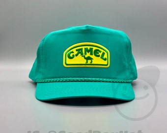 Camel Cigarettes Hat vintage Retro Patch Kelly Green Trucker Rope Snapback Cap classique des années 80 des années 90 Coke Joe Camel Cigs