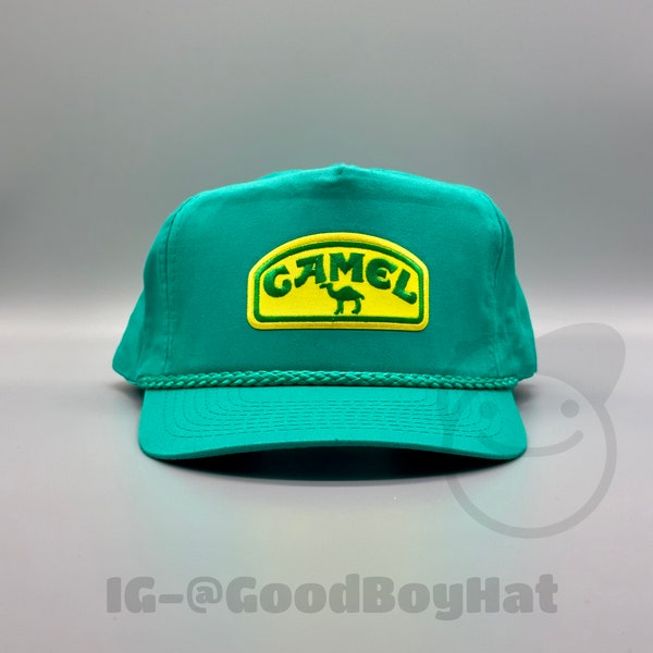 Camel Cigarettes Hat Vintage Retro Patch Kelly Green Trucker Rope Snapback Cap Classic 80s 90s Coke Joe Camel Cigs