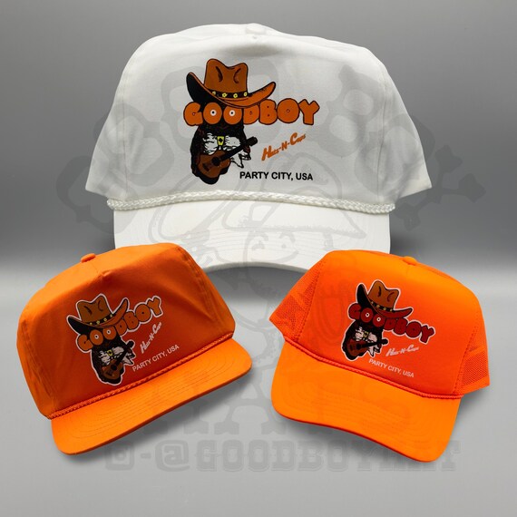 Good Boy Hats Hooters Western Hat Vintage Retro Orange Trucker Rope Snapback Cap Cowboy 80s 90s Party Etsy UK