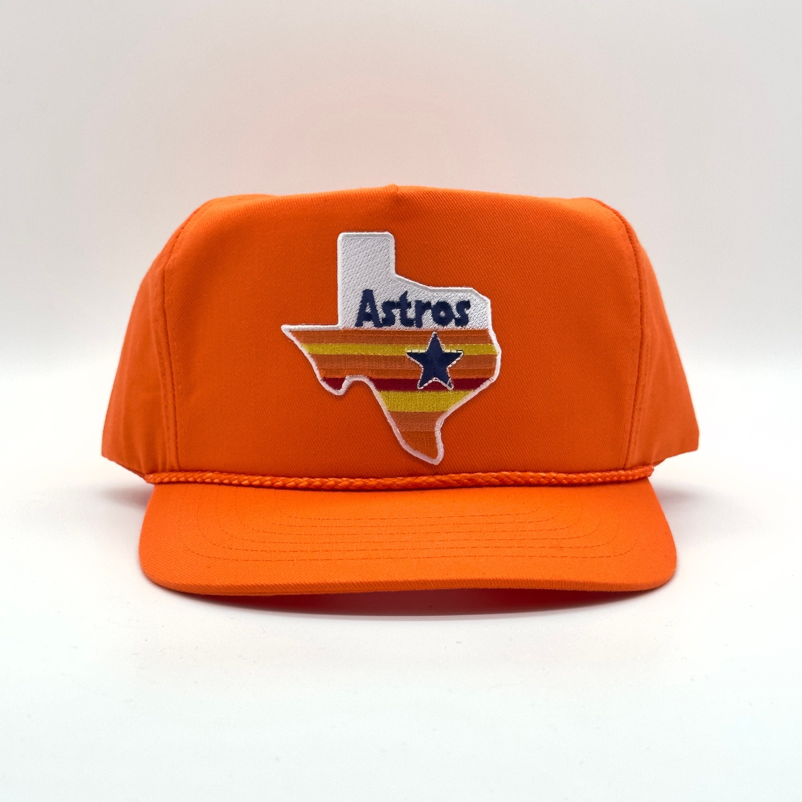 Houston Astros Vintage Hat Retro Orange Trucker Rope Hat 