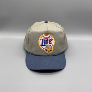 Miller Lite Hat Vintage Retro 2-tone Khaki Navy Trucker Rope - Etsy