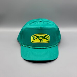 Camel Cigarettes Hat vintage Retro Patch Kelly Green Trucker Rope Snapback Cap classique des années 80 des années 90 Coke Joe Camel Cigs image 2