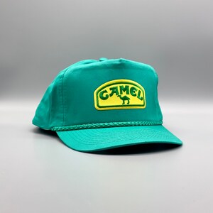 Camel Cigarettes Hat vintage Retro Patch Kelly Green Trucker Rope Snapback Cap classique des années 80 des années 90 Coke Joe Camel Cigs image 3