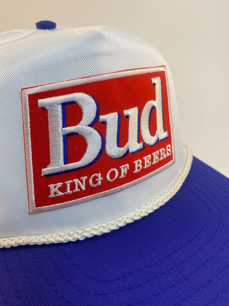Bud King of Beers Hat Vintage Retro Budweiser 2-tone - Etsy
