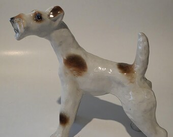Vintage Ugo Zaccagnini Italy Fox Terrier dog animal figurine large version