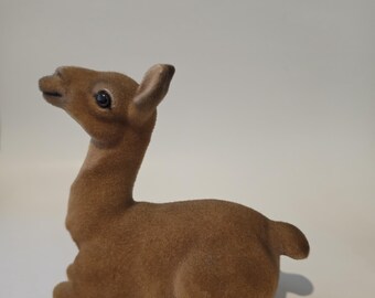 Vintage Flocked Flockie Llama Alpaca animal figurine Japan Josef?