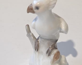 Vintage Meissen Porcelain miniature Cockatoo Bird Parrot animal figurine