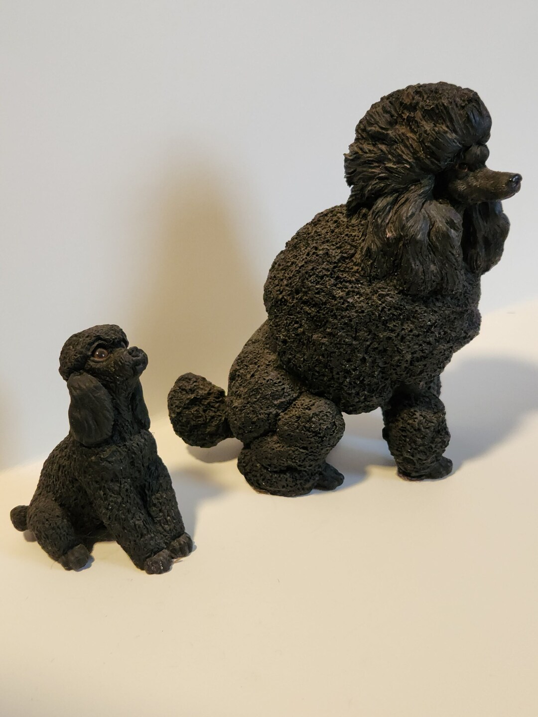 Vintage Poodle Dog Figurine Set Mom and Pup Very Cute Set Etsy