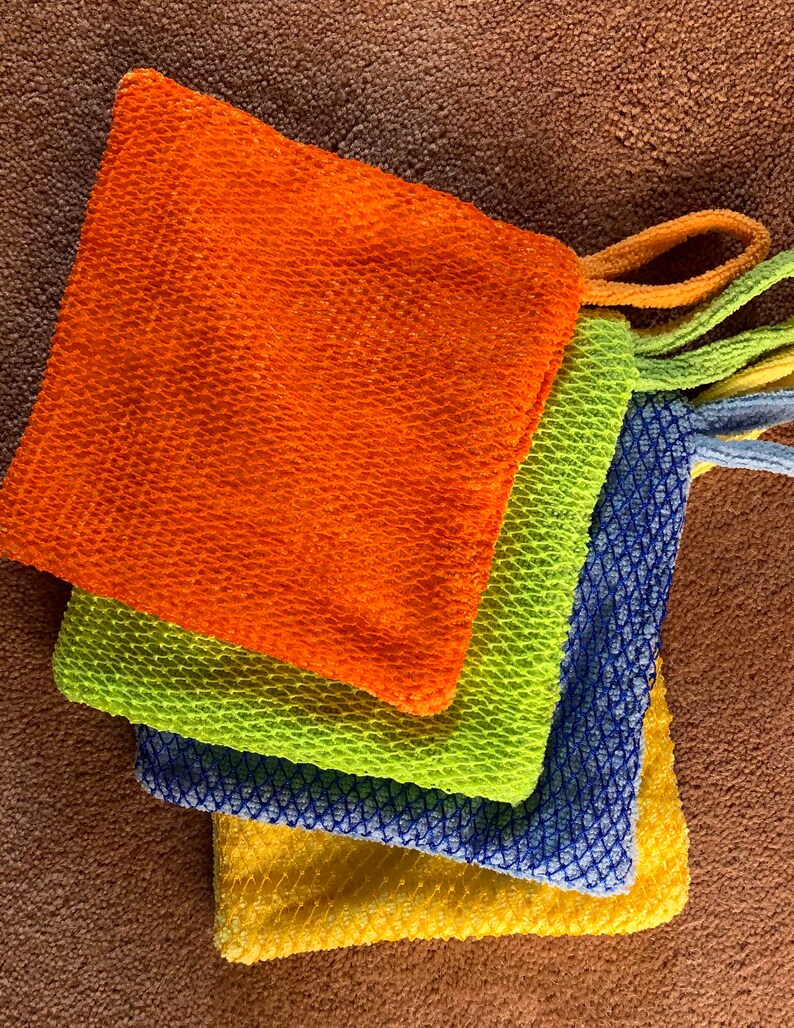 Microfiber Travel Washcloth. Exfoliating Net Travel Sponge Gift Set