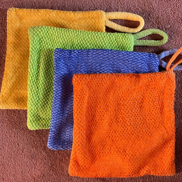 Microfiber travel washcloth. Exfoliating net travel sponge gift set. Travel bath sponge. Great holiday gift. Set of 2