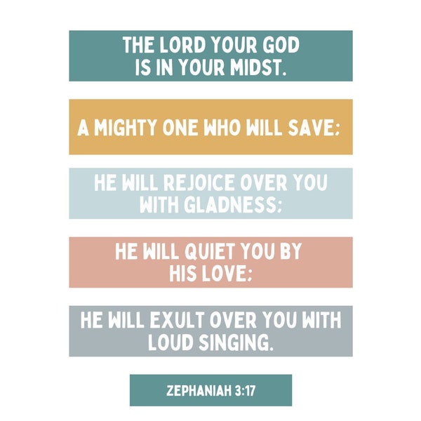 Might to Save |  Zephaniah 3:17 | Digital Print