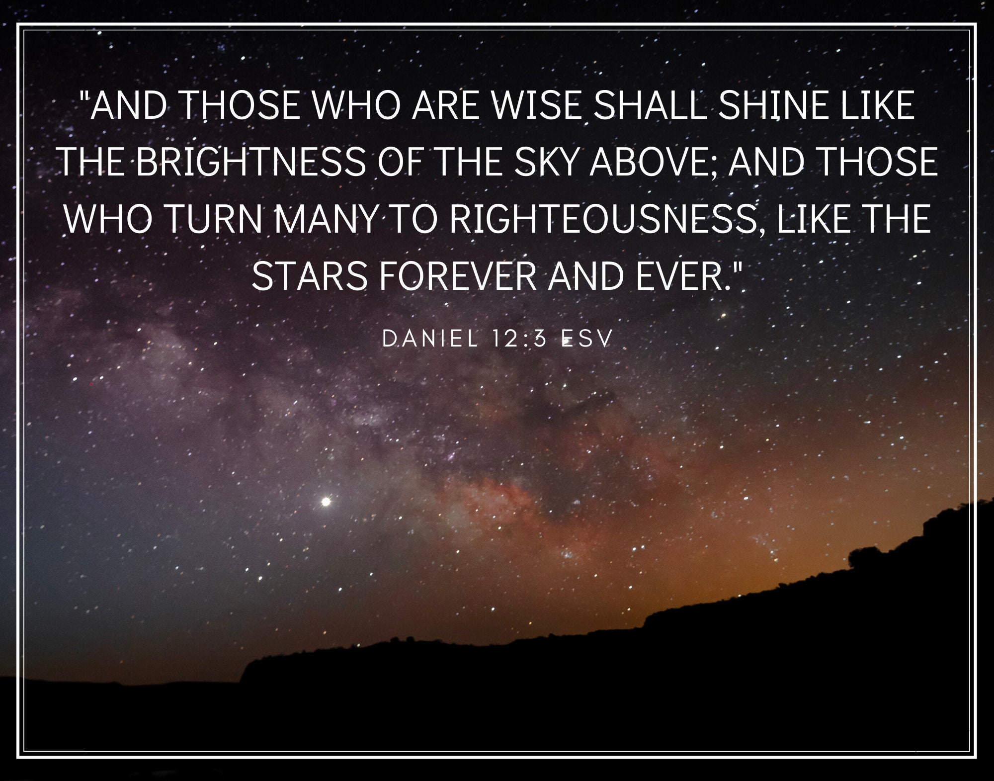 Shine Like the Brightness of the Sky Above Daniel 123 Print Wall Art