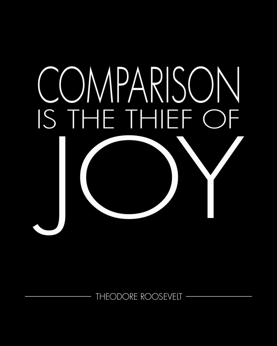 Comparison is the Thief of Joy. Theodore Roosevelt Digital Print Etsy
