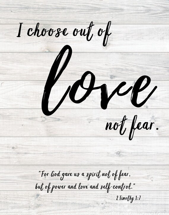 god is love not fear