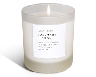 Rosemary + Lemon - Natural Home, Kitchen Candle